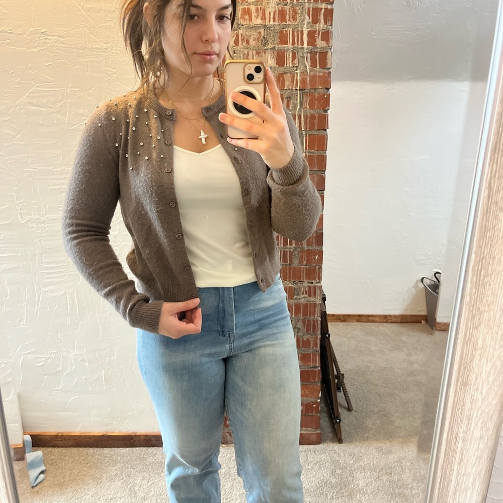 H&M Brown Cardigan Sweater Relaxed Fit